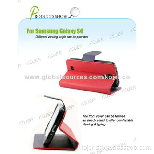 Flip Mobile Phone Cases/Covers for Samsung Galaxy S4 with PU Lining